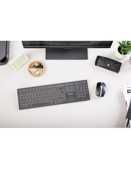 CHERRY KW 9100 SLIM teclado Universal RF Wireless + Bluetooth QWERTY Español Negro