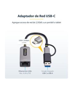 StarTech.com Adaptador de Red Ethernet USB Tipo C a RJ45 - Adaptador de Red USB-C con Conversor USB-A - NBASE-T - USB 3.1 - Comp