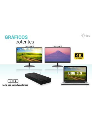 i-tec USB 3.0 / USB-C / Thunderbolt, 3x 4K Docking Station Gen 2 + Power Delivery 100W