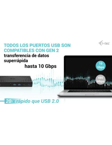 i-tec USB 3.0 / USB-C / Thunderbolt, 3x 4K Docking Station Gen 2 + Power Delivery 100W