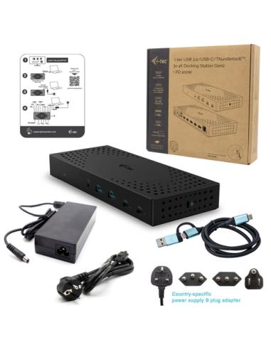 i-tec USB 3.0 / USB-C / Thunderbolt, 3x 4K Docking Station Gen 2 + Power Delivery 100W