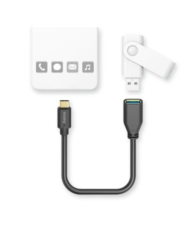Hama 00201605 cable USB USB 3.2 Gen 1 (3.1 Gen 1) 0,15 m USB C USB A 5 Gbit/s Negro