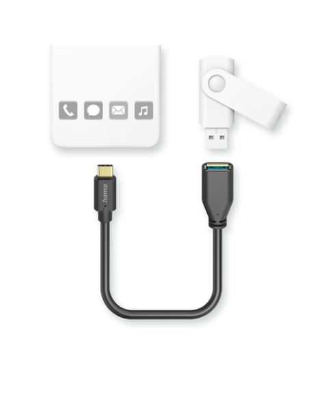 Hama 00201605 cable USB USB 3.2 Gen 1 (3.1 Gen 1) 0,15 m USB C USB A 5 Gbit/s Negro