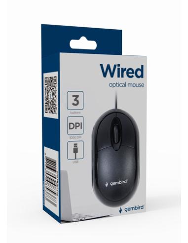 Gembird MUS-U-01 ratón Ambidextro USB tipo A Óptico 1000 DPI