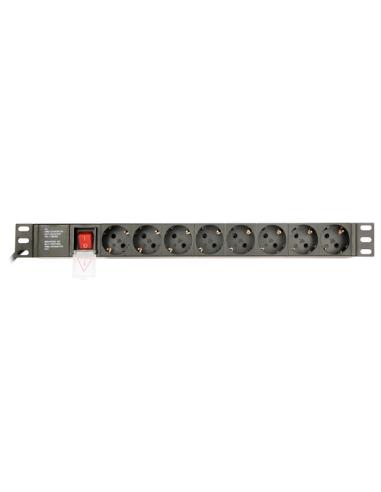 Gembird EG-PDU-014 unidad de distribución de energía (PDU) 8 salidas AC 1U Negro
