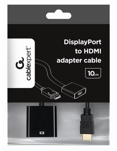 Gembird A-DPM-HDMIF-002 adaptador de cable de vídeo 0,1 m DisplayPort HDMI tipo A (Estándar) Negro