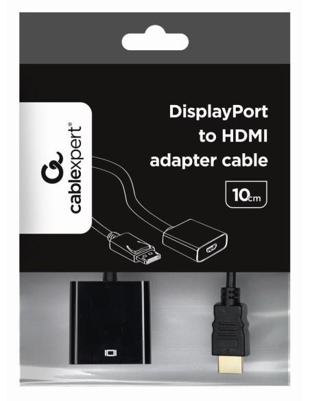 Gembird A-DPM-HDMIF-002 adaptador de cable de vídeo 0,1 m DisplayPort HDMI tipo A (Estándar) Negro