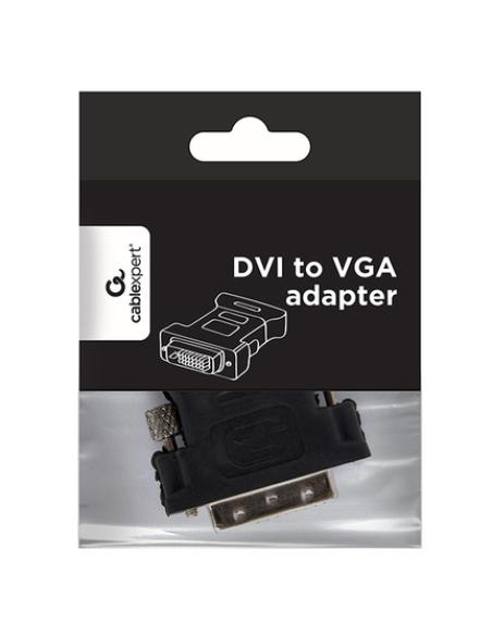 Gembird A-DVI-VGA-BK cambiador de género para cable DVI-A VGA 15-pin Negro, Metálico