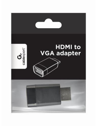 Gembird A-HDMI-VGA-001 cambiador de género para cable Negro