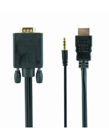 Gembird A-HDMI-VGA-03-6 adaptador de cable de vídeo 1,8 m HDMI tipo A (Estándar) VGA (D-Sub) + 3,5mm Negro