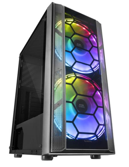 Mars Gaming MC500 Caja PC ATX 2 Ventiladores XXL FRGB Ventana y Rejillas Negro