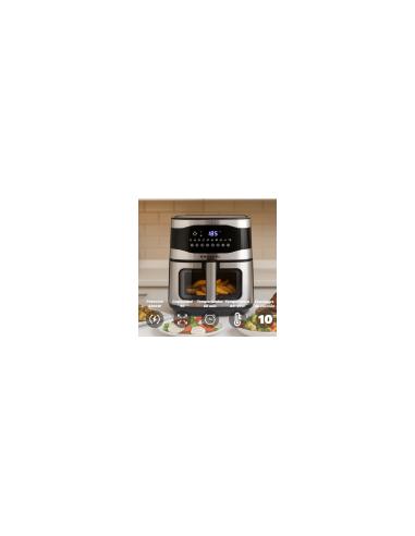 Grunkel MAXYSTEELFRYER freidora Sencillo 9 L Independiente 2200 W Freidora de aire caliente Negro, Acero inoxidable