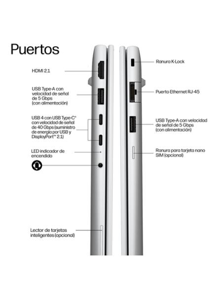 HP EliteBook 6 G2q 14 inch Notebook Next Gen AI PC Copilot+ PC Portátil 35,6 cm (14") WUXGA 16 GB LPDDR5x-SDRAM 512 GB SSD Wi-Fi