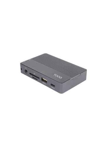 TooQ Caja externa para SSD M.2 NVMe/SATA + HUB USB-C 3.2 Gen2 con 2x USB-A 3.1 + 1x USB-A 2.0 + USB-C 3.2 Gen2 + HDMI 2.0 + RJ45