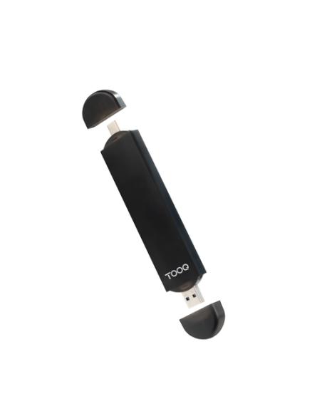 TooQ Caja Externa USB-C/M + USB-A/M para SSD M.2 NGFF/NVMe, Negra