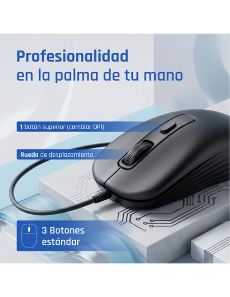 iggual OFFICE-ESSENTIAL-4D 2400DPI ratón Oficina Ambidextro USB tipo A Óptico