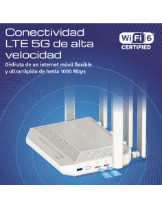 Keenetic Hero 5G (KN-4110) Módem router AX3000 Wi-Fi 6 5G Mesh con 2 ranuras de SIM, un Smart Switch 1×2.5G y 4×1G, puertos USB 