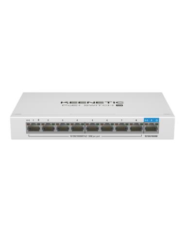 Keenetic PoE+ Switch 9 (KN-4710) Switch Gigabit de 9 puertos con 8 puertos PoE+ y asignación de energía de 120 W
