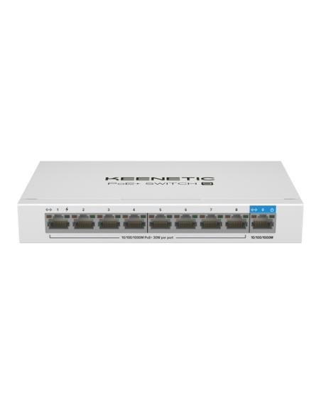 Keenetic PoE+ Switch 9 (KN-4710) Switch Gigabit de 9 puertos con 8 puertos PoE+ y asignación de energía de 120 W