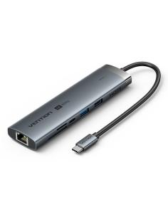 Vention TGVHB hub de interfaz USB Tipo C 5000 Mbit/s Gris