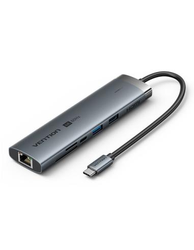 Vention TGVHB hub de interfaz USB Tipo C 5000 Mbit/s Gris