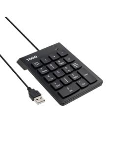 TooQ Teclado numérico USB, 19 teclas, Negro
