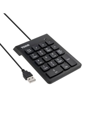 TooQ Teclado numérico USB, 19 teclas, Negro