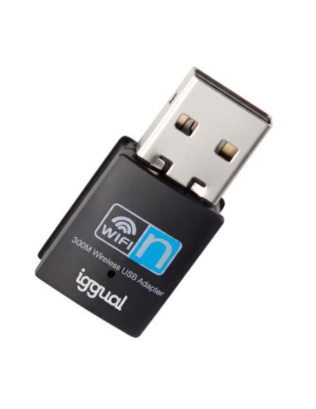 iggual Adaptador USB Wifi 300 Mbps mono 2.4GHz