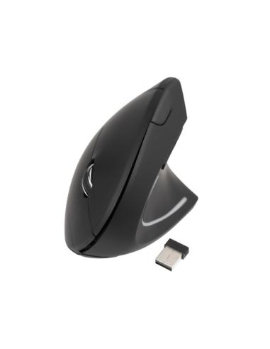 TooQ Ratón Inalámbrico Ergonómico Vertical 3200 DPI, 6 botones, Negro