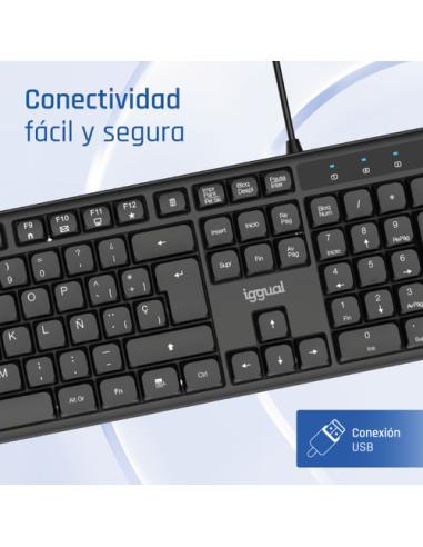 iggual Teclado USB estándar CK-SILENT-105T negro