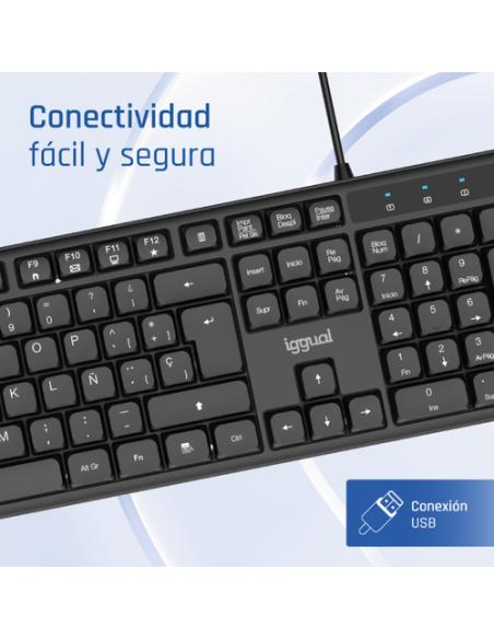 iggual Teclado USB estándar CK-SILENT-105T negro