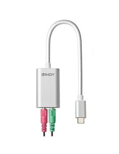Lindy 42711 cable de teléfono móvil Blanco USB C 3,5mm 2