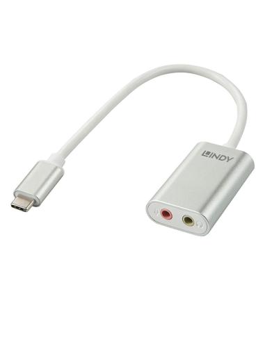 Lindy 42711 cable de teléfono móvil Blanco USB C 3,5mm