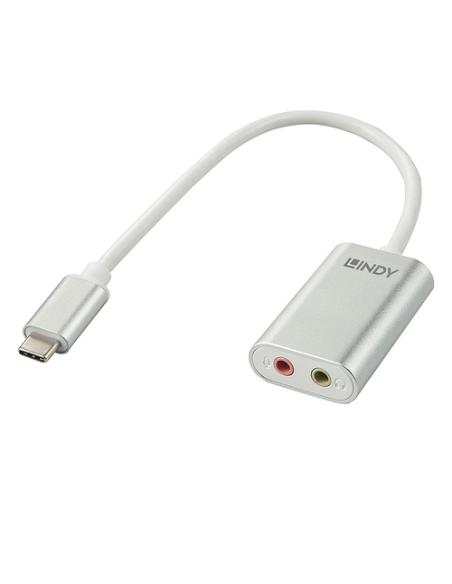 Lindy 42711 cable de teléfono móvil Blanco USB C 3,5mm