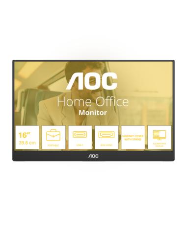AOC 16T20E2 monitor o TV portátil Monitor portátil Negro 39,6 cm (15.6") LED 1920 x 1080 Pixeles