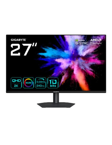GIGABYTE GO27Q24A Monitor Gaming OLED 27” 2K QHD - 2560 x 1440, 240Hz, 0.03ms, 400 cd/m², FreeSync Premium, G-Sync Compatible, H