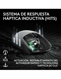 Logitech G PRO X2 SUPERSTRIKE LIGHTSPEED, ratón inalámbrico para gaming, rendimiento ultrarrápido, ultraligero, tecnología hápti
