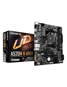 GIGABYTE A520M H ARGB Placa Base – Compatible con CPUs AMD Ryzen Serie 5000, hasta 5100 MHz DDR4 (OC), M.2 PCIe 3.0 x4, LAN 1 Gb