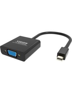 Vision TC-MDPVGA/BL adaptador de cable de vídeo Mini DisplayPort VGA (D-Sub) Negro 2
