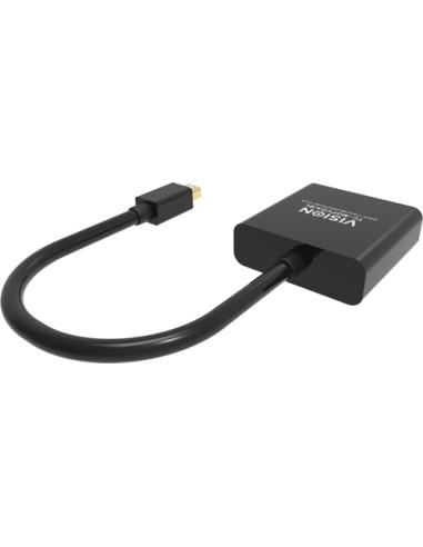 Vision TC-MDPVGA/BL adaptador de cable de vídeo Mini DisplayPort VGA (D-Sub) Negro