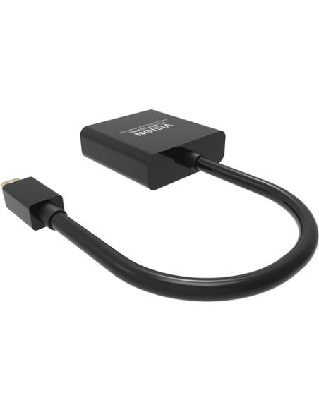 Vision TC-MDPVGA/BL adaptador de cable de vídeo Mini DisplayPort VGA (D-Sub) Negro