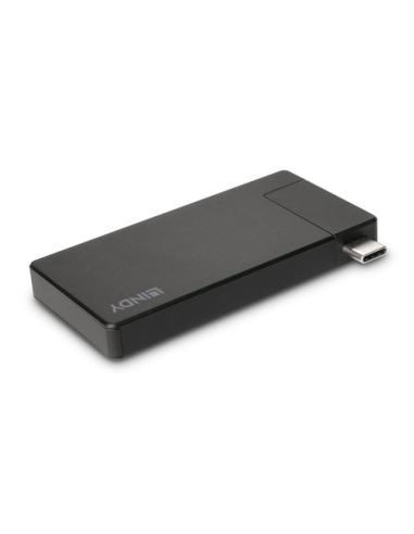 Lindy 43336 base para portátil y replicador de puertos Alámbrico USB 3.2 Gen 1 (3.1 Gen 1) Type-C Negro