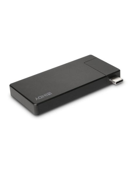 Lindy 43336 base para portátil y replicador de puertos Alámbrico USB 3.2 Gen 1 (3.1 Gen 1) Type-C Negro