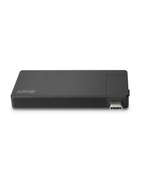 Lindy 43336 base para portátil y replicador de puertos Alámbrico USB 3.2 Gen 1 (3.1 Gen 1) Type-C Negro