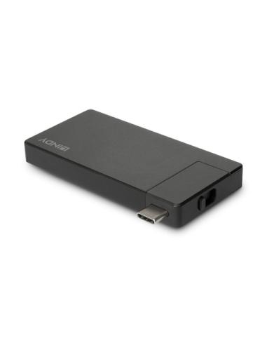 Lindy 43336 base para portátil y replicador de puertos Alámbrico USB 3.2 Gen 1 (3.1 Gen 1) Type-C Negro