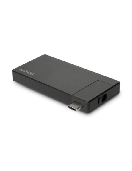 Lindy 43336 base para portátil y replicador de puertos Alámbrico USB 3.2 Gen 1 (3.1 Gen 1) Type-C Negro