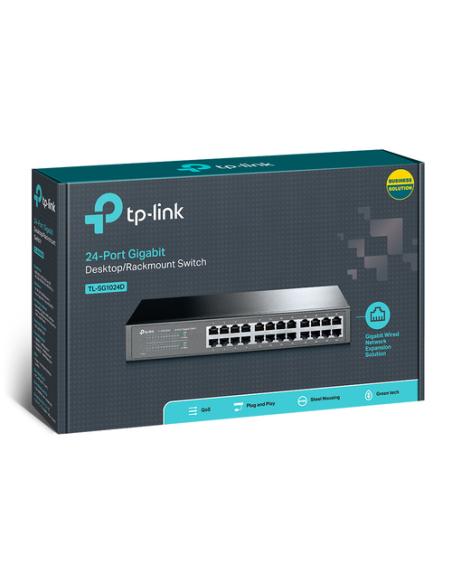 TP-Link TL-SG1024D switch No administrado Gigabit Ethernet (10/100/1000) Gris