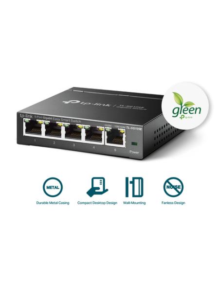 TP-Link TL-SG105E switch Gestionado L2 Gigabit Ethernet (10/100/1000) Negro