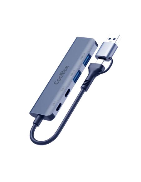 CoolBox HUB4 LITE USB-C/A 4 PUERTOS 2USB-C Y 2USB-A 3.2 GEN1 ALUMINIO