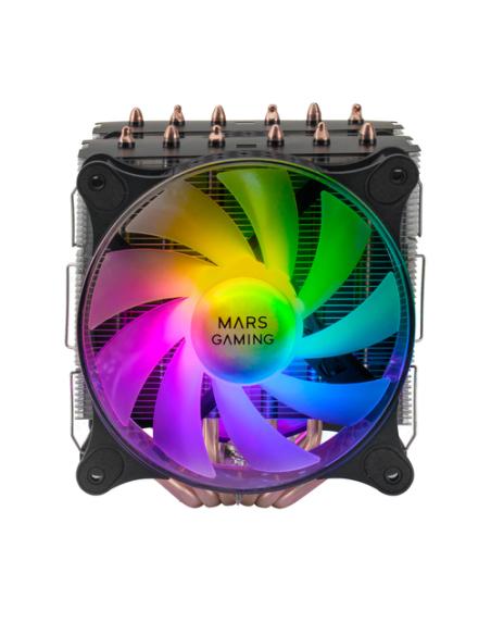Mars Gaming Disipador CPU, Doble Torre Refrigeración, 6 Heatpipes HCT, TDP 300 W, 2 Ventiladores ARGB PWM 12 cm, MCPUXT, Color N